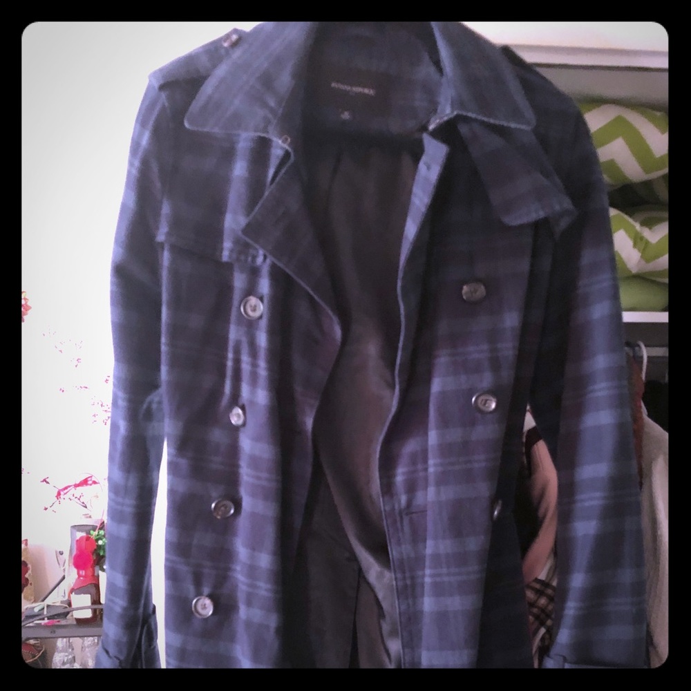Banana Republic plaid trench coat
